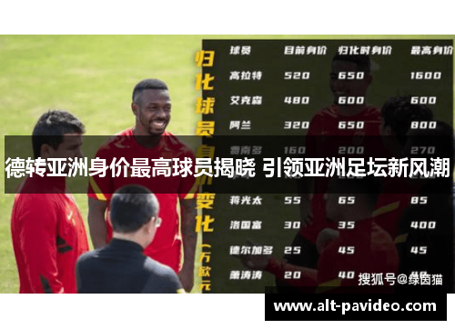 德转亚洲身价最高球员揭晓 引领亚洲足坛新风潮